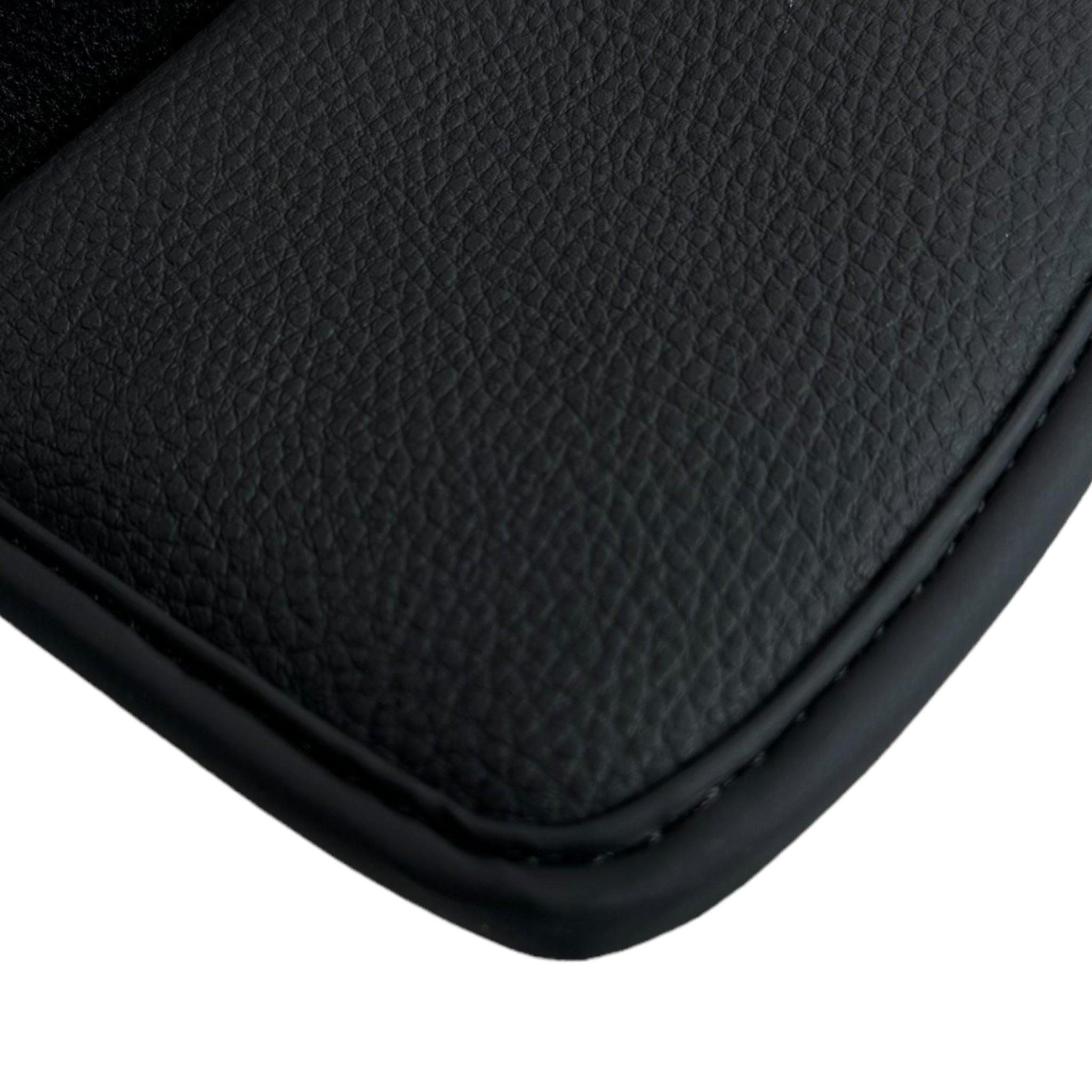 Black Floor Mats for Ferrari 328 GTB (1985-1989) with Leather Italian Edition - AutoWin