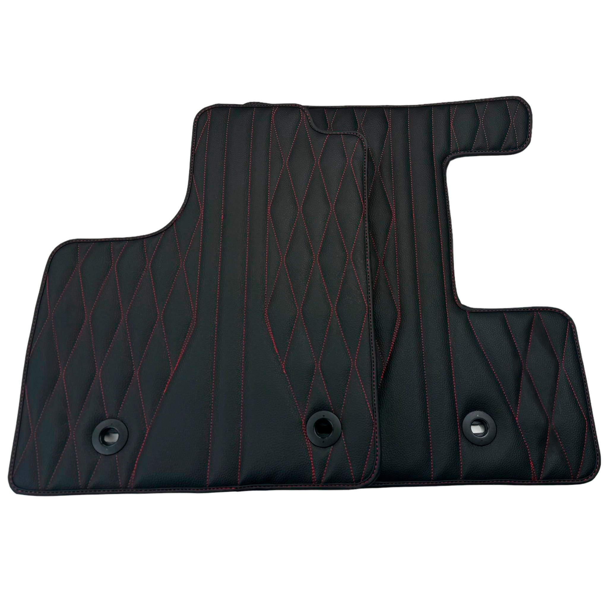 Leather Floor Mats for Lexus LS 500h (2018-2024) with Red Stitching