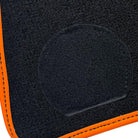 Black Sheepskin Floor Mats for Rolls-Royce Cullinan Orange Leather Trim - AutoWin