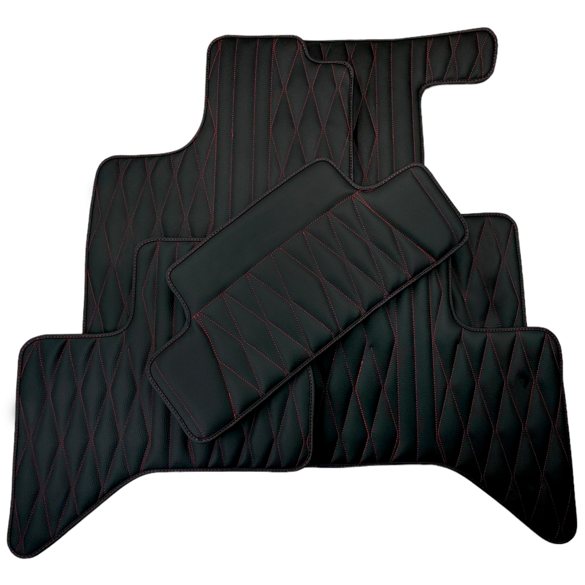 Leather Floor Mats for Lexus RX (2009-2015) with Red Stitching