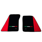 Black Floor Mats for Ferrari 296 GTS with Red Alcantara Borders | Italian Edition