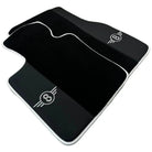 Black Floor Mats for Mini Clubman F54 (2019-2023) with Leather | White Trim