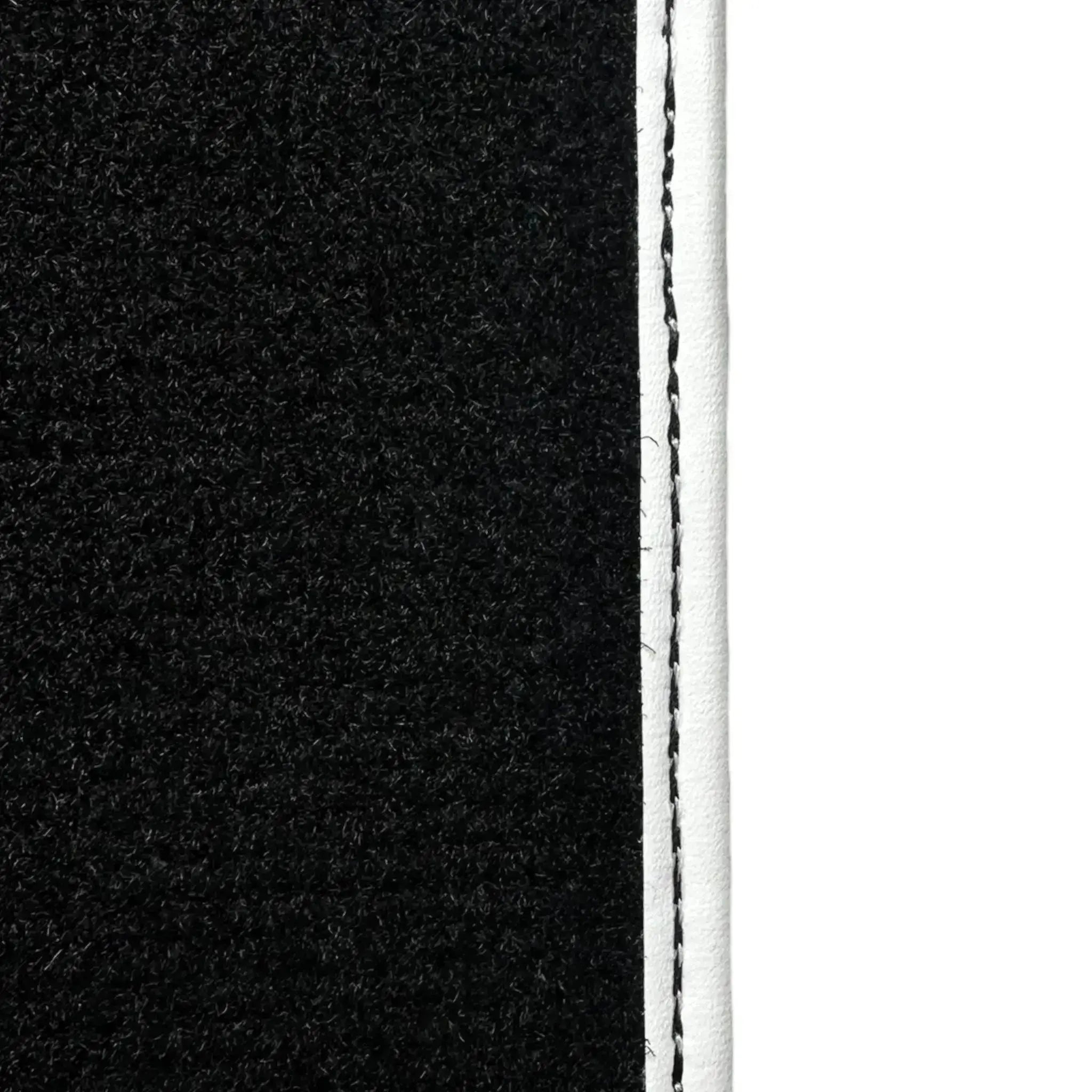 Black Floor Mats for Mini Clubman F54 (2019-2023) with Leather | White Trim