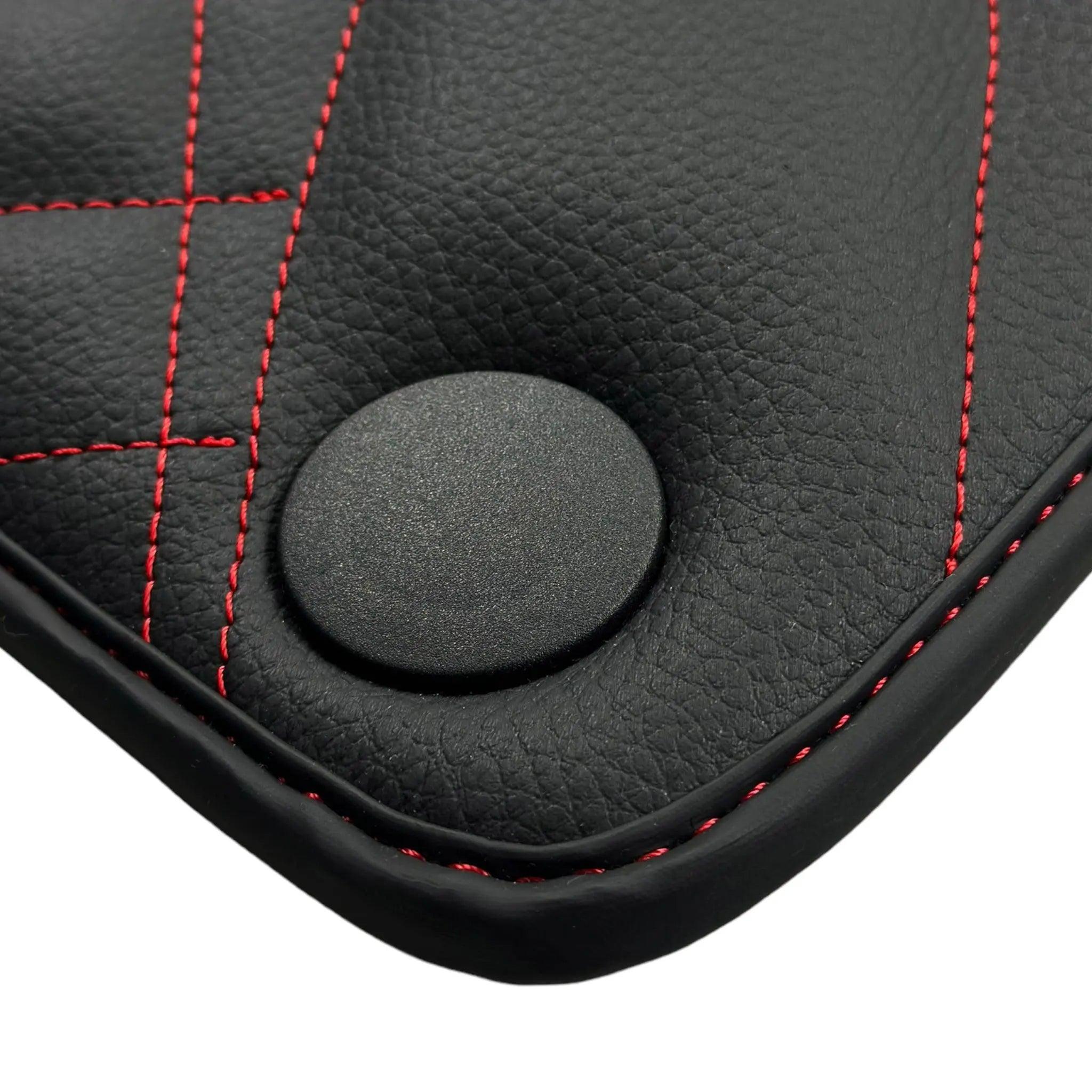 Black Leather Floor Mats For Mercedes Benz C-Class A205 Convertible (2016-2018) | ER56 Design - AutoWin