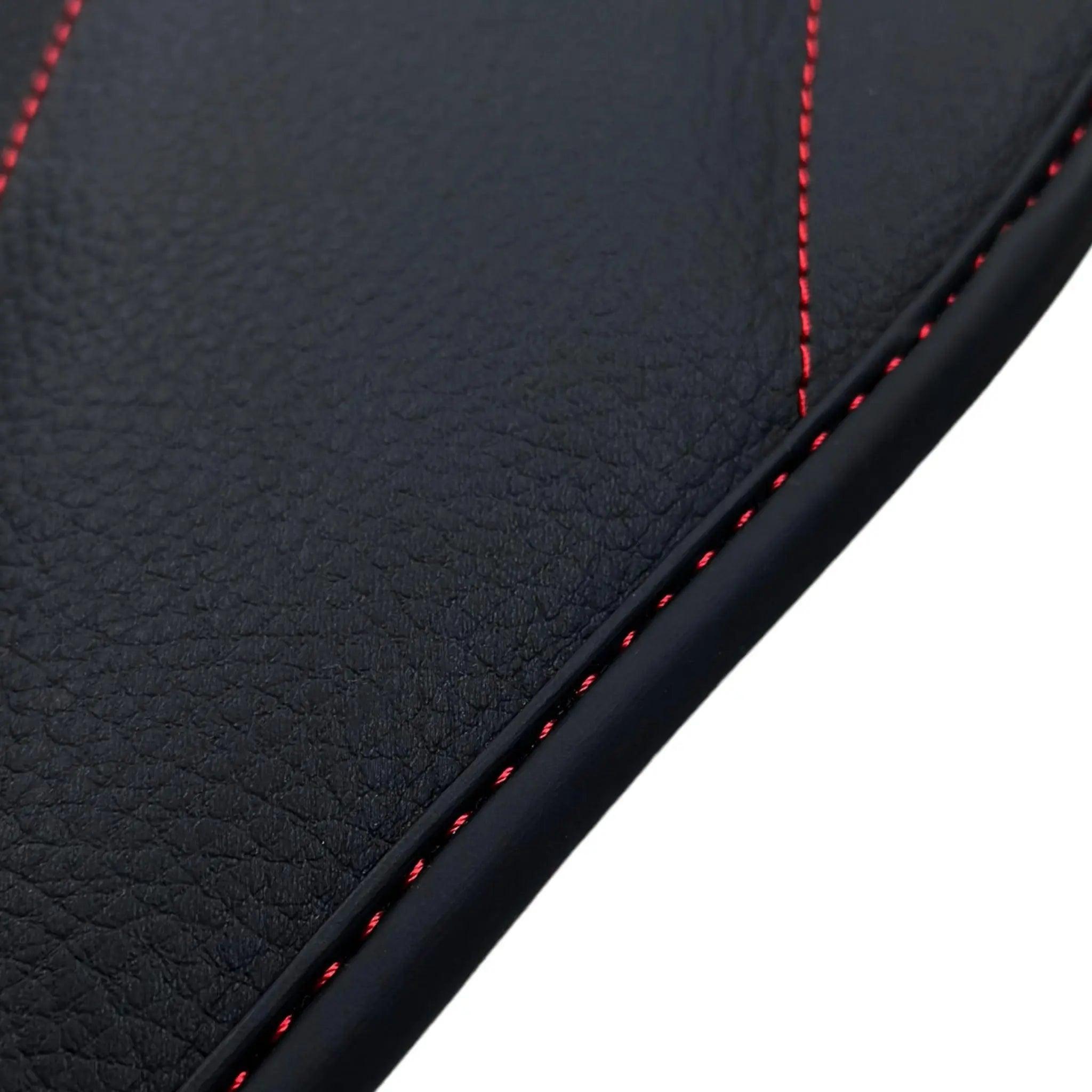 Black Leather Floor Mats For Mercedes Benz C-Class C205 Coupe Facelift (2018-2023) | ER56 Design - AutoWin