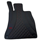 Black Leather Floor Mats For Mercedes Benz C-Class CL203 Coupe (2000-2008) | ER56 Design - AutoWin