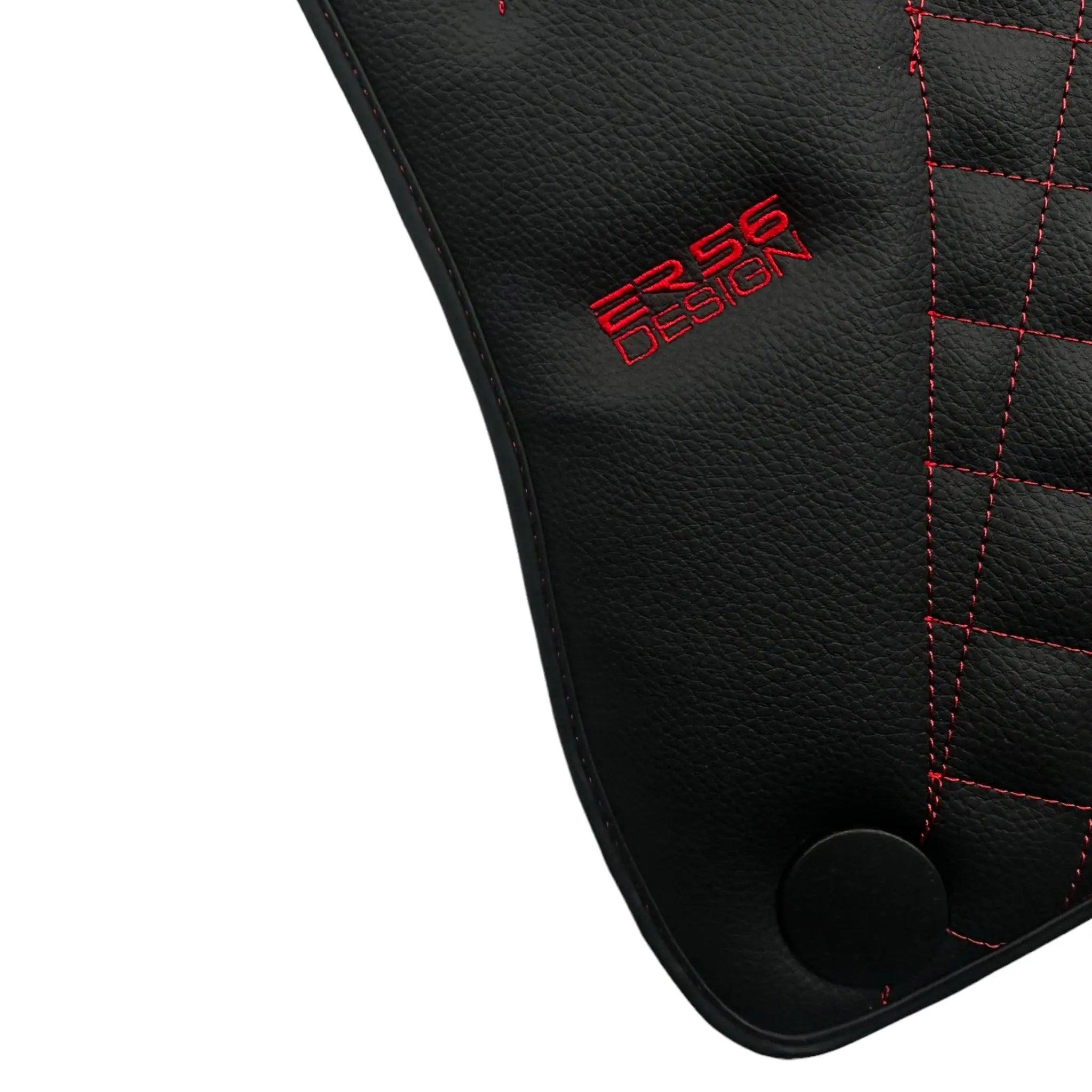 Black Leather Floor Mats For Mercedes Benz C-Class S203 Estate (2001-2007) | ER56 Design - AutoWin