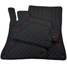 Black Leather Floor Mats For Mercedes Benz S-Class W222 (2013-2020) Short Wheelbase | ER56 Design - AutoWin