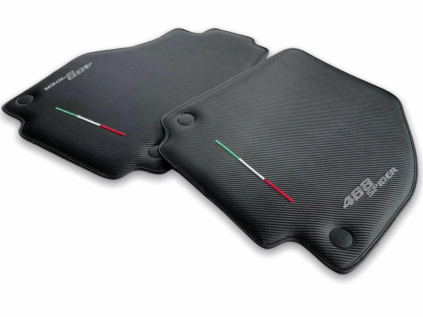 Floor Mats For Ferrari 488 Spider 2015-2022 Carbon Fiber AutoWin Brand Italian Edition - AutoWin