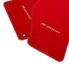 Floor Mats For Honda S2000 1999–2004 Red Tailored With White S2000 Logo - AutoWin