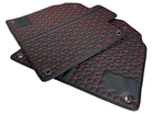 Customizable Leather Floor Mats for Lamborghini Aventador SV | Red Stitching