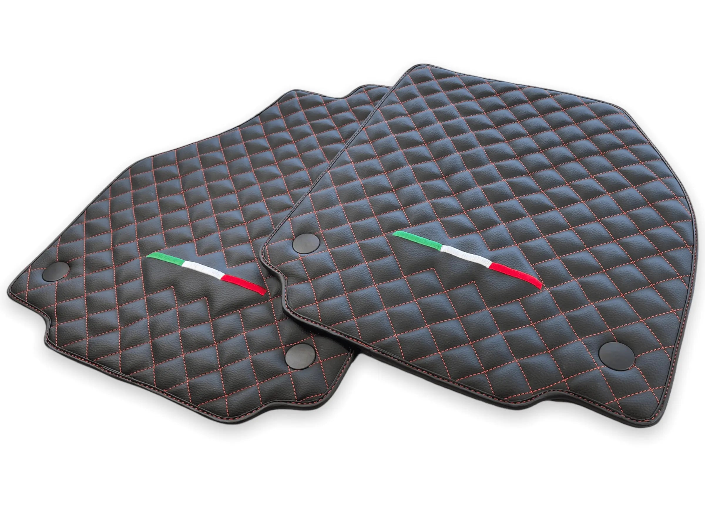 Leather Floor Mats For Ferrari 488 GTB 2015-2022 AutoWin Brand Italian Edition - AutoWin