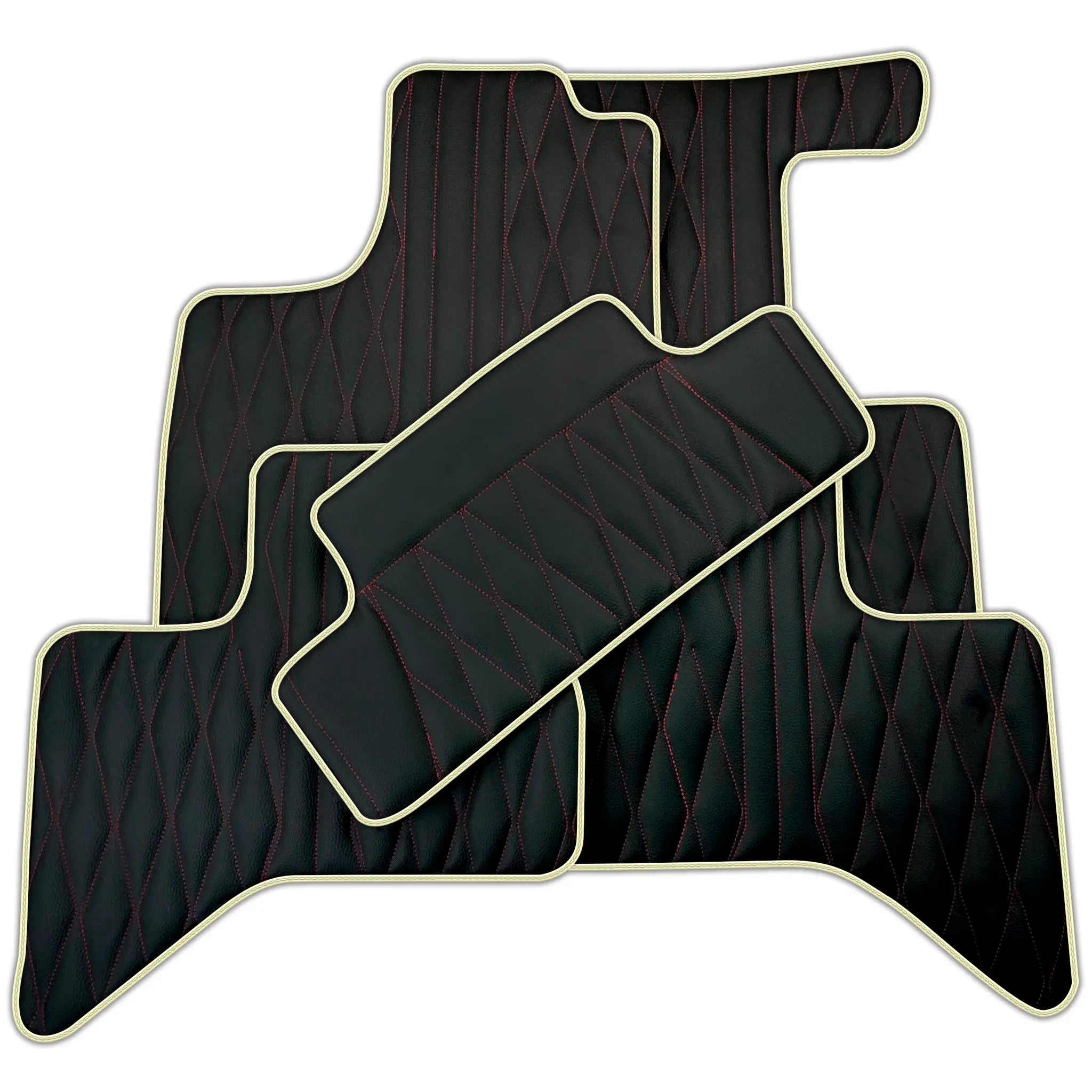 Leather Floor Mats for Lexus UX (2019-2024) 250h with Red Stitching