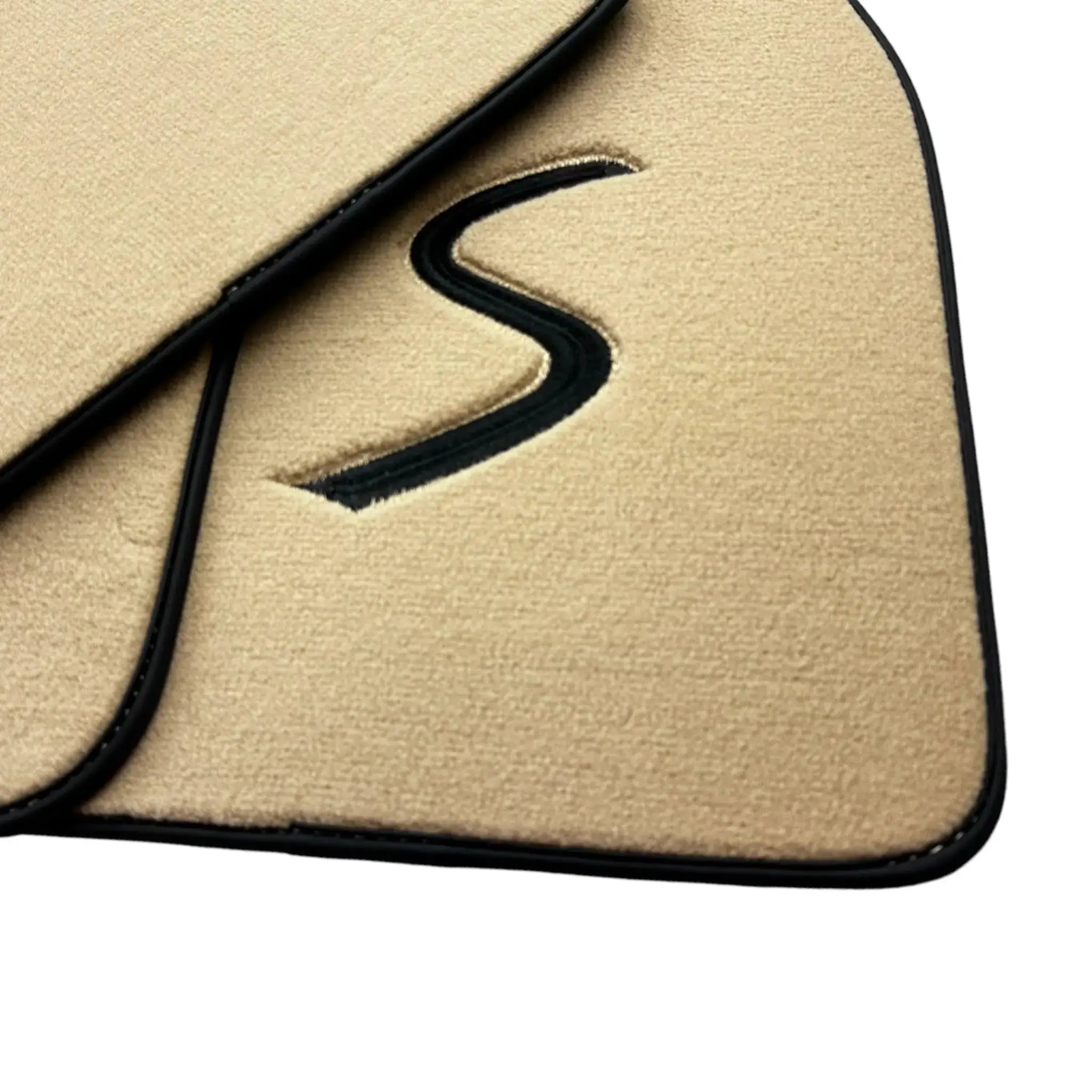 Beige Floor Mats for Mini Cooper / One F55 5-Doors (2015-2023)