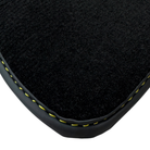 Black Floor Mats for Ferrari FF (2011-2016) with Leather Border | Yellow Edition