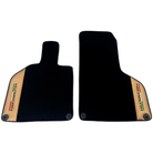 Italian Edition Black Floor Mats for Lamborghini Huracan (2014-2023) with Gold Leather Border