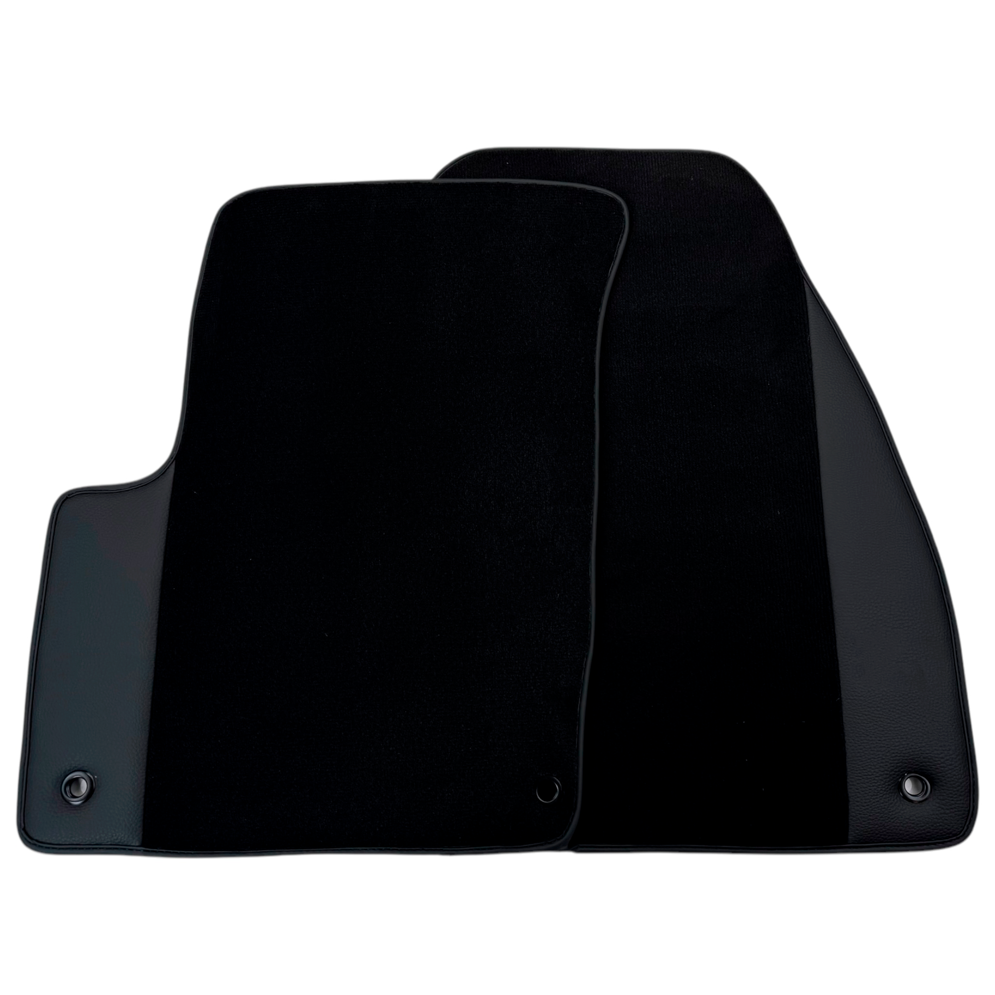 Black Floor Mats for Jeep Wrangler JK (2007-2018) 5 Doors Single Fixation with Leather | AutoWin - AutoWin