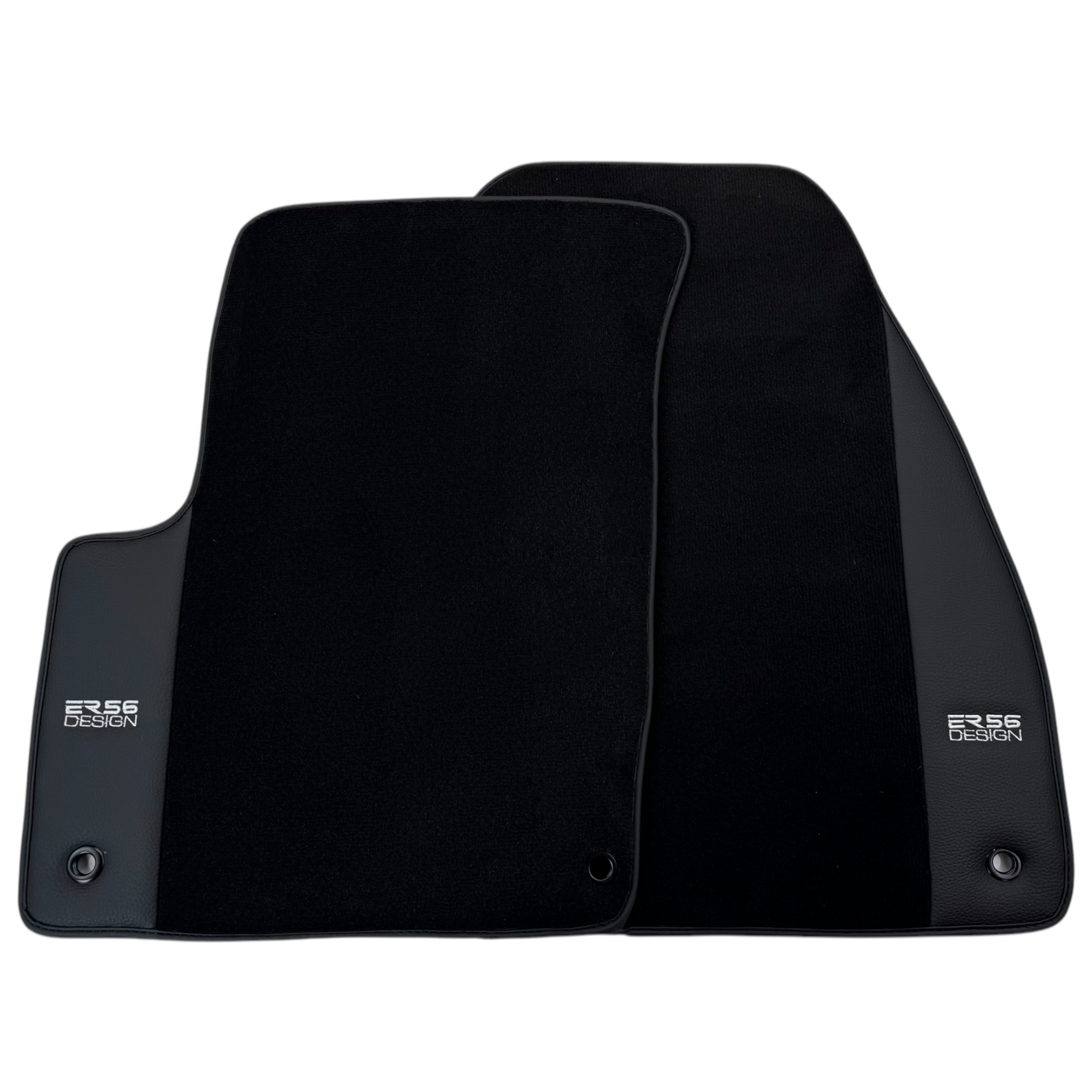 ER56 Design Black Floor Mats for Jeep Patriot (2007-2024) with Leather - AutoWin