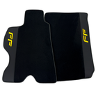 Black Floor Mats for Ferrari FF (2011-2016) with Leather Border | Yellow Edition