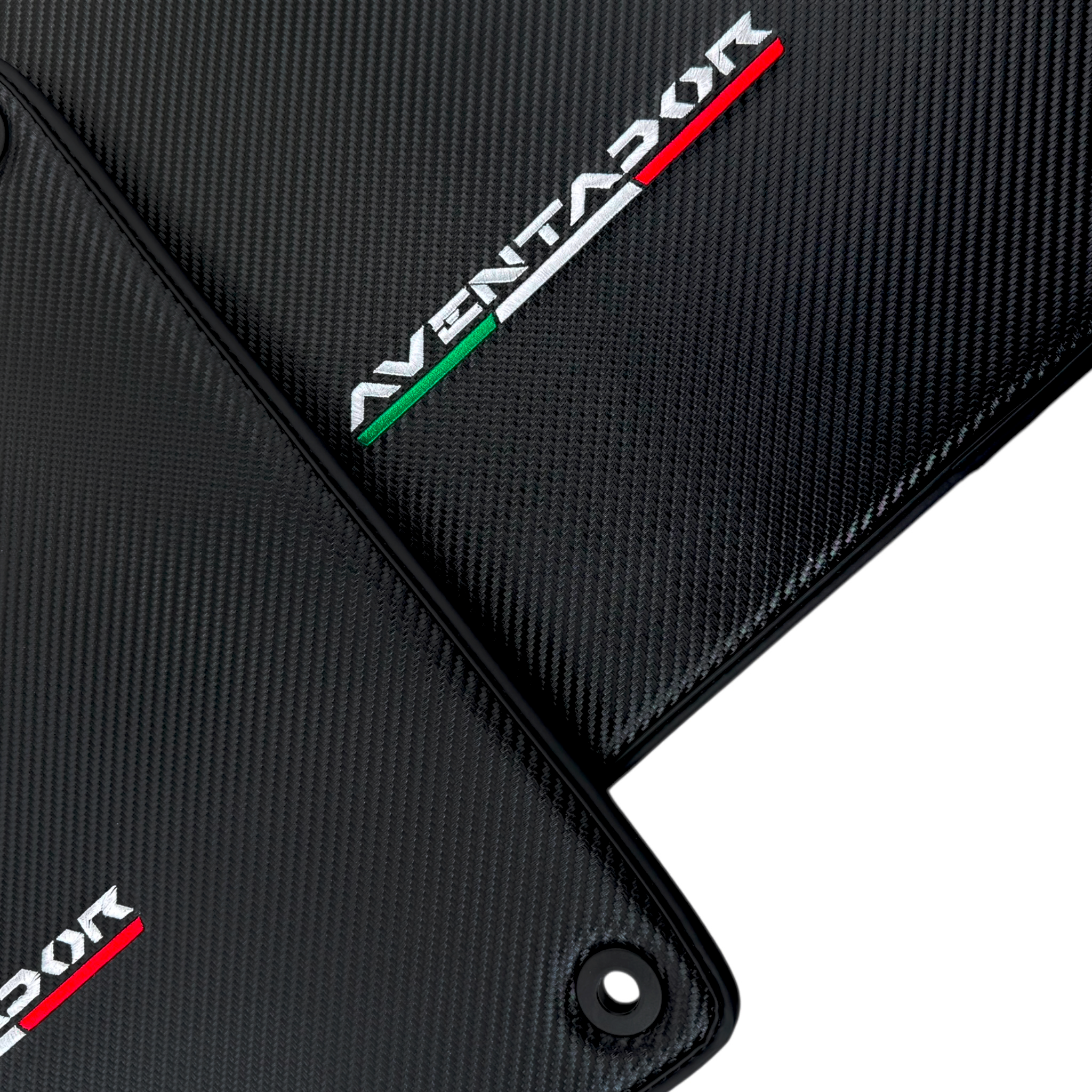 Black Carbon Fiber Floor Mats for Lamborghini Aventador