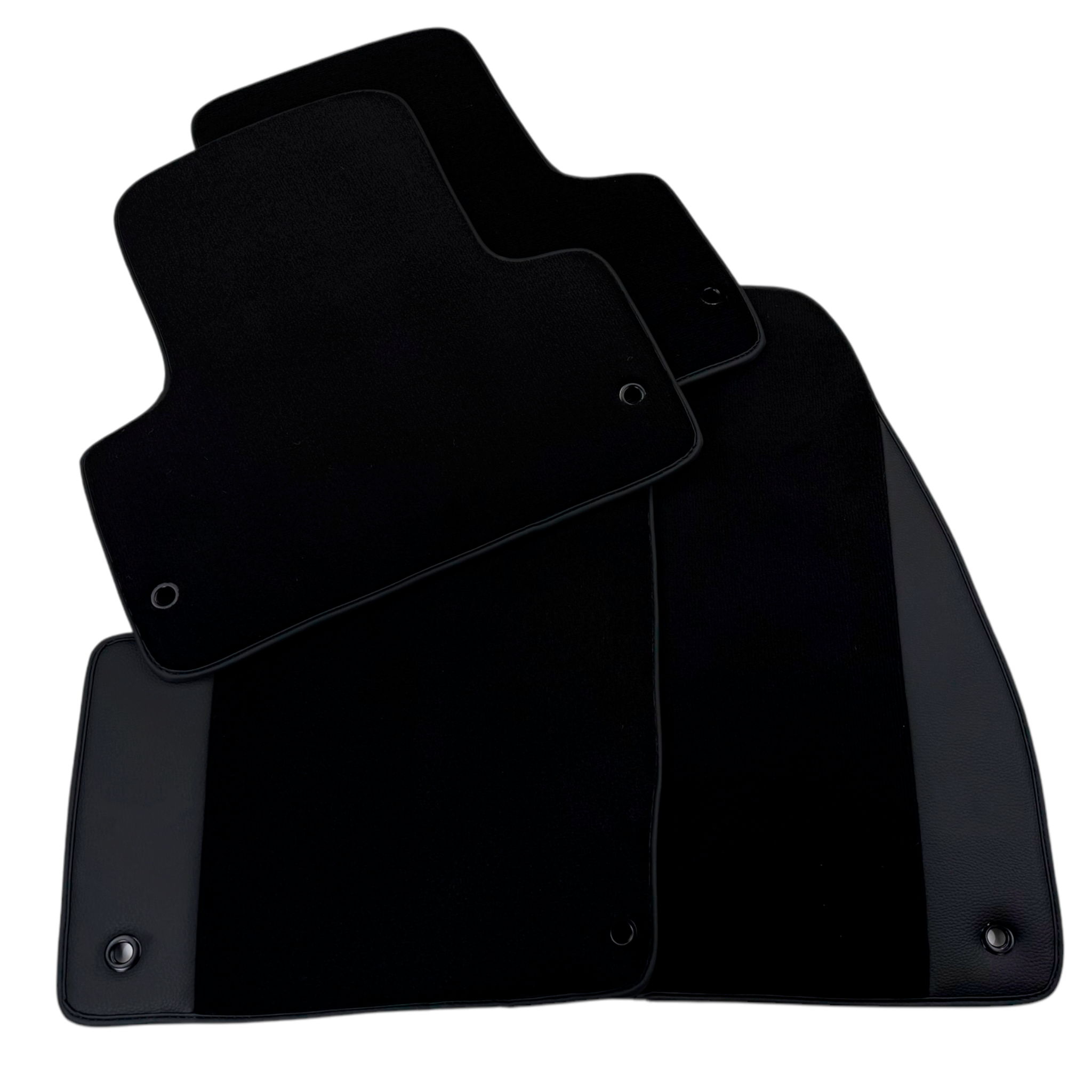 Black Floor Mats for Chevrolet Matiz Hatchback (1998-2004) with Leather | AutoWin - AutoWin