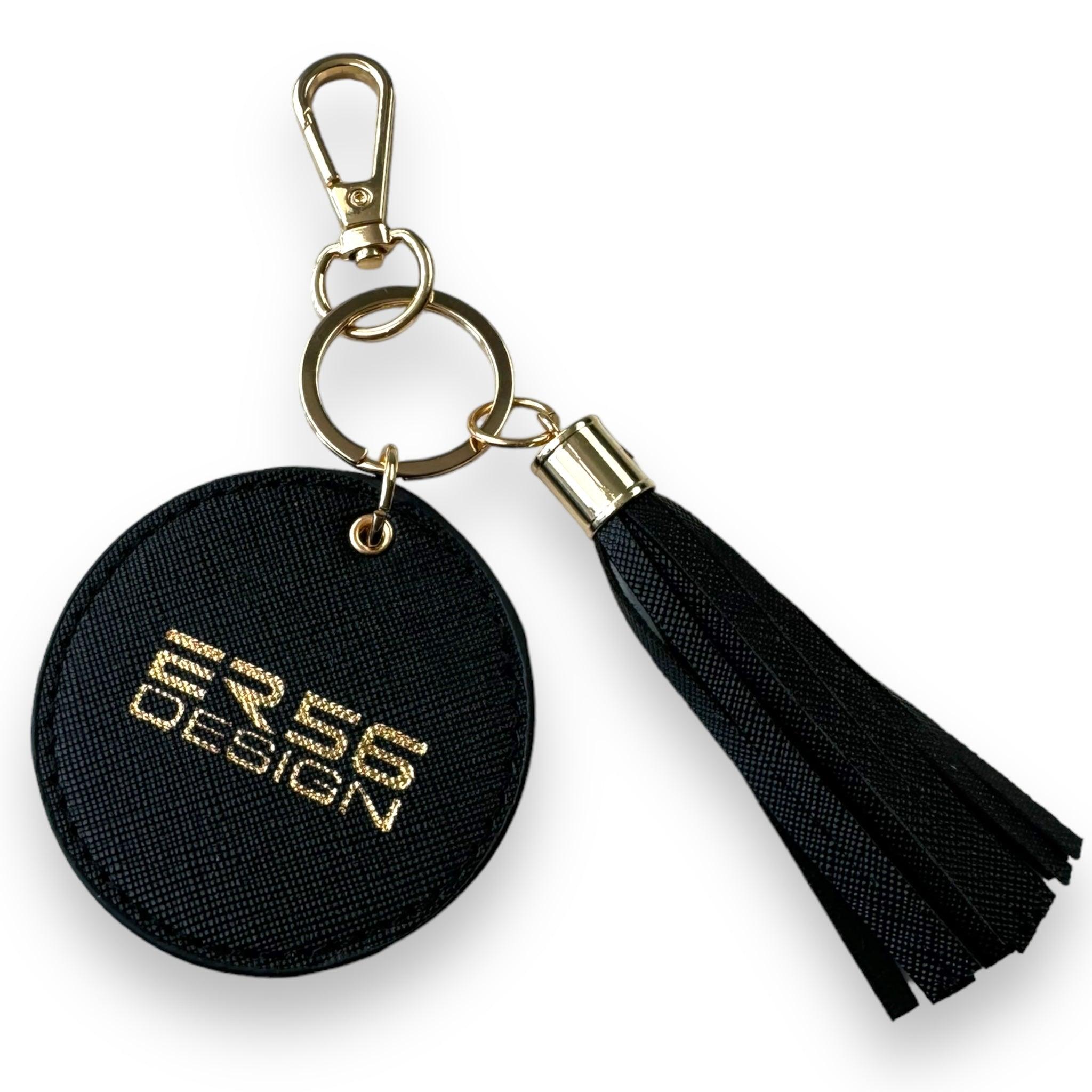 Black Leather Car Keychain ER56 Design - AutoWin