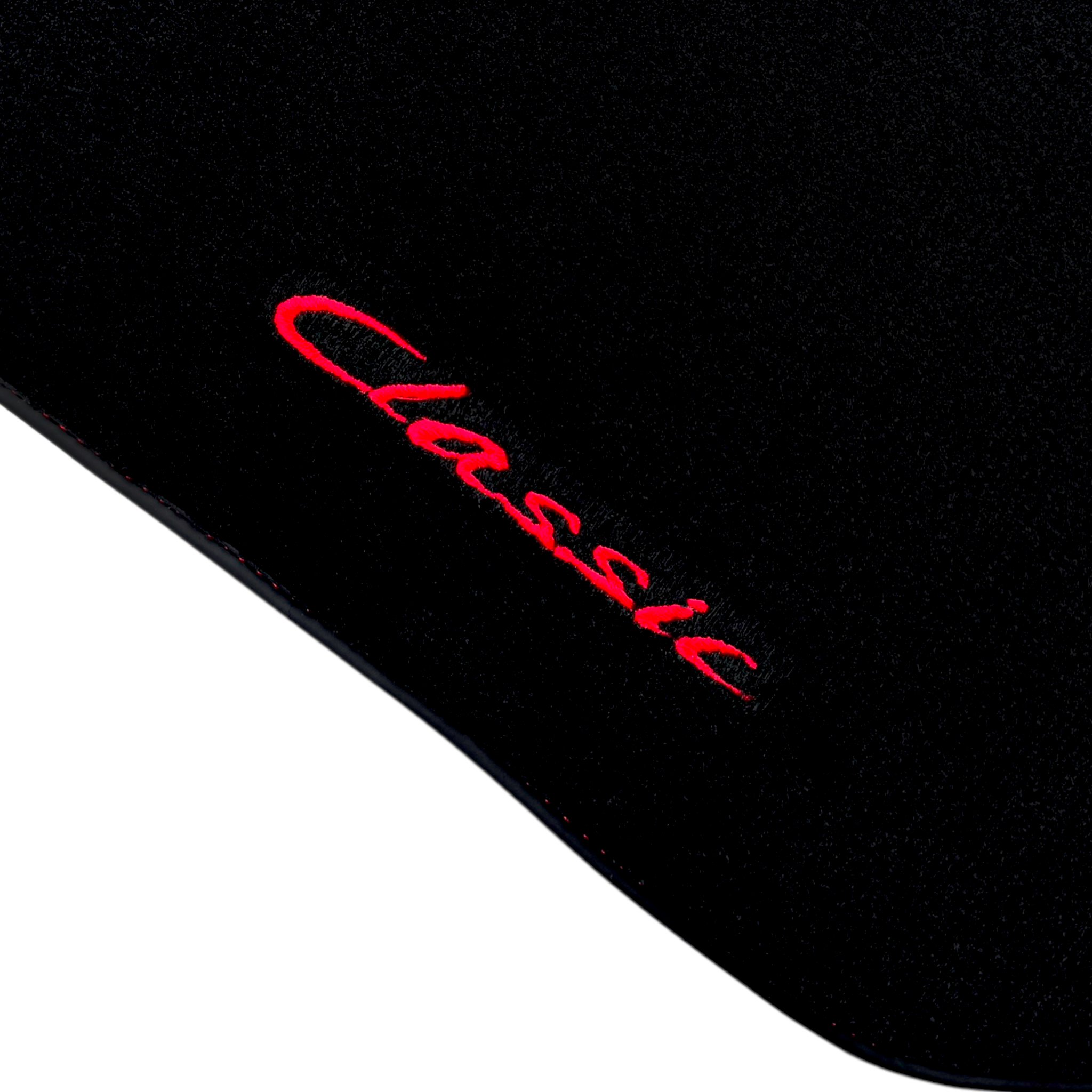 Black Floor Mats for Porsche Classic 911 1963-1989 | Red Edition