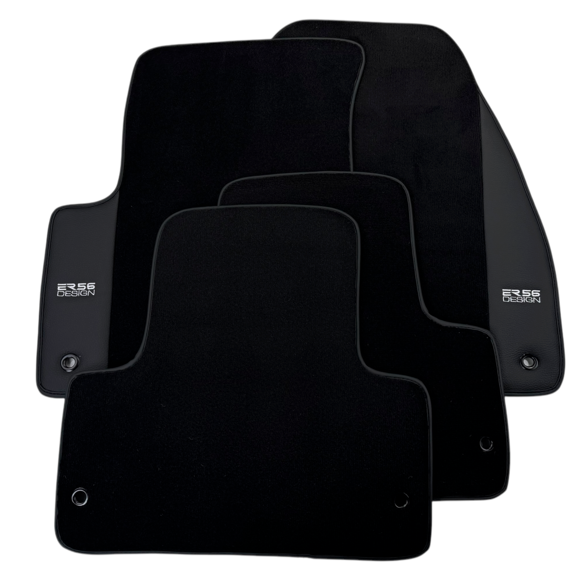 ER56 Design Black Floor Mats for Lincoln Zephyr (2006-2012) Sedan with Leather - AutoWin