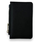 Black Leather ER56 Design Cardholder with Golden Logo - AutoWin