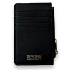 Black Leather ER56 Design Cardholder with Golden Logo - AutoWin