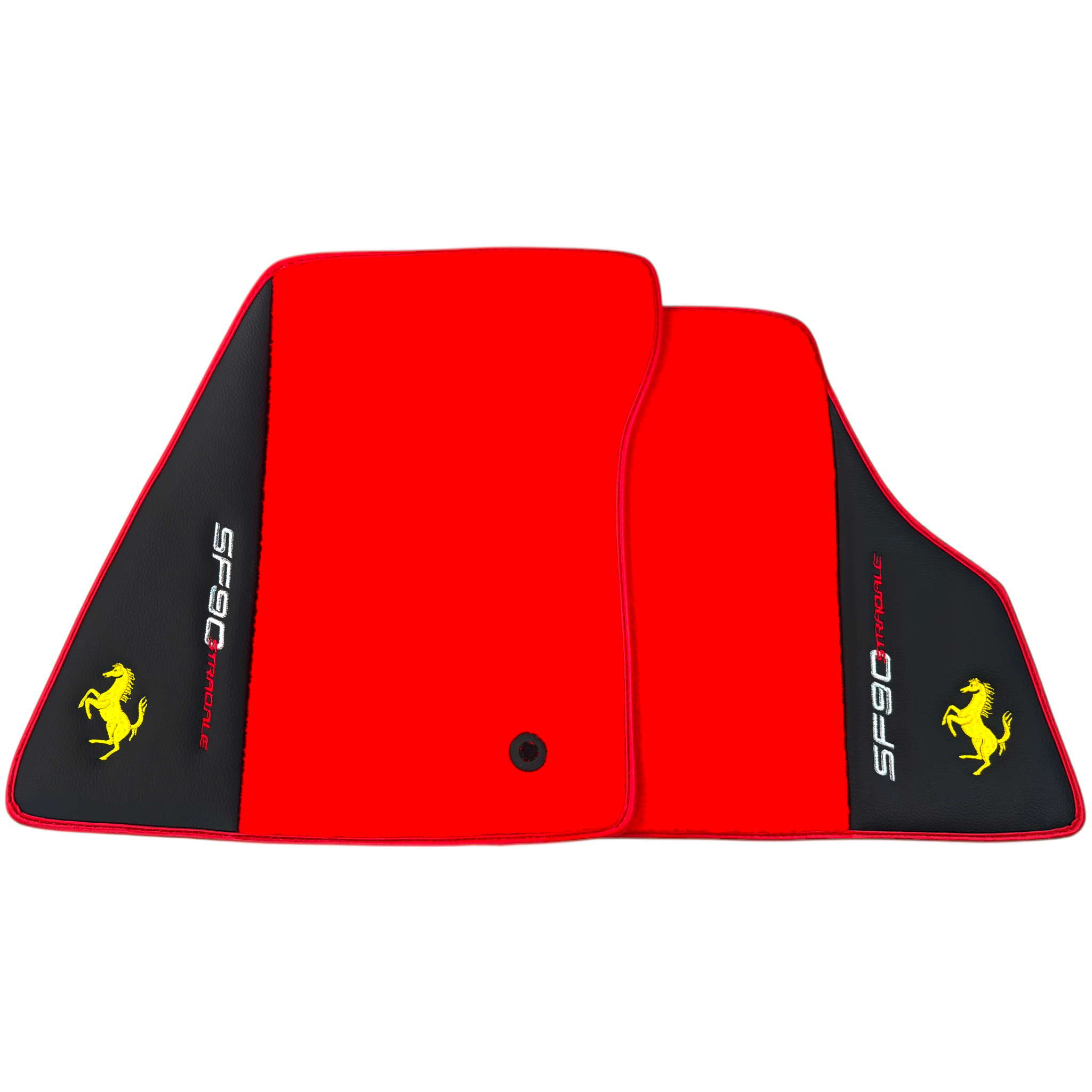 Red Floor Mats for Ferrari SF90 Stradale (2019-2024) with Leather