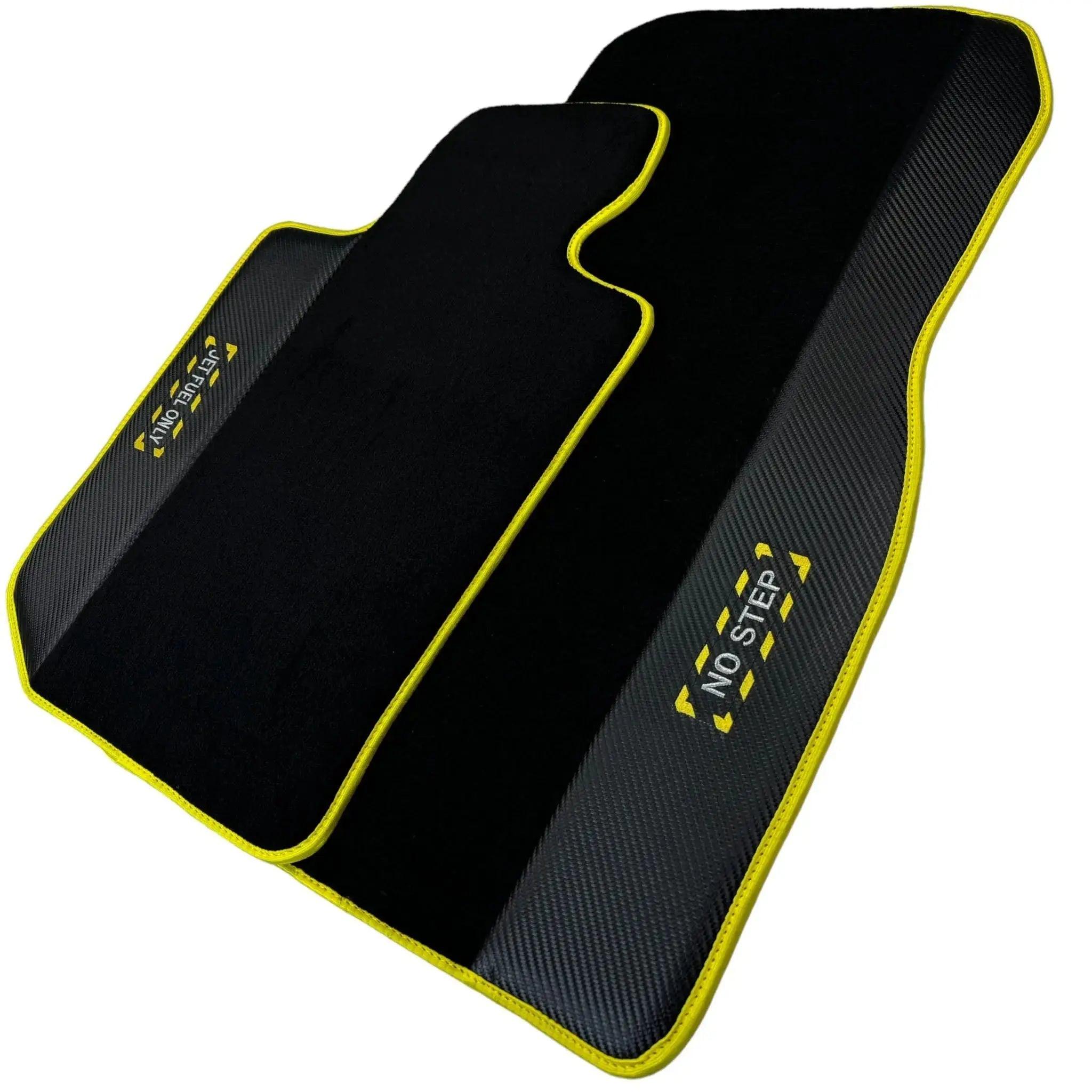 Black Floor Mats For BMW 1 Series F40 | Fighter Jet Edition | Yellow Trim Autowin Brand - AutoWin