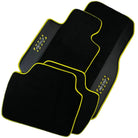 Black Floor Mats For BMW 3 Series F36 Gran Coupe | | Fighter Jet Edition | Yellow Trim - AutoWin