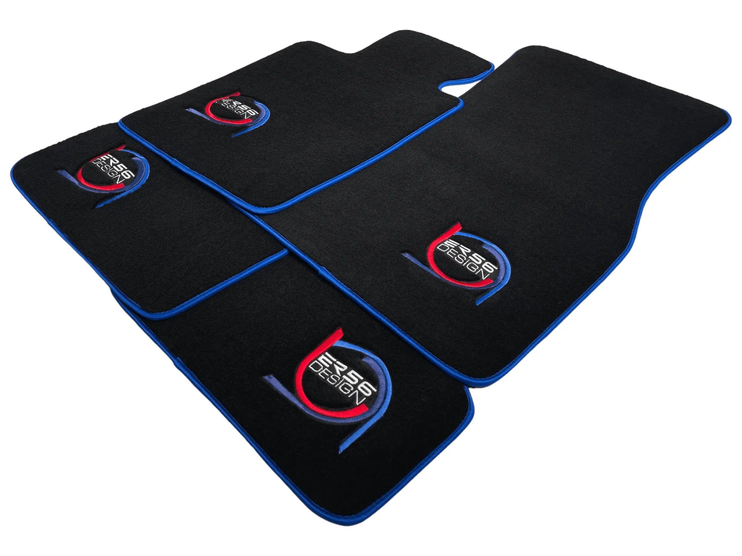 Black Floor Mats For BMW 4 Series G22 Coupe ER56 Design Limited Edition Blue Trim - AutoWin