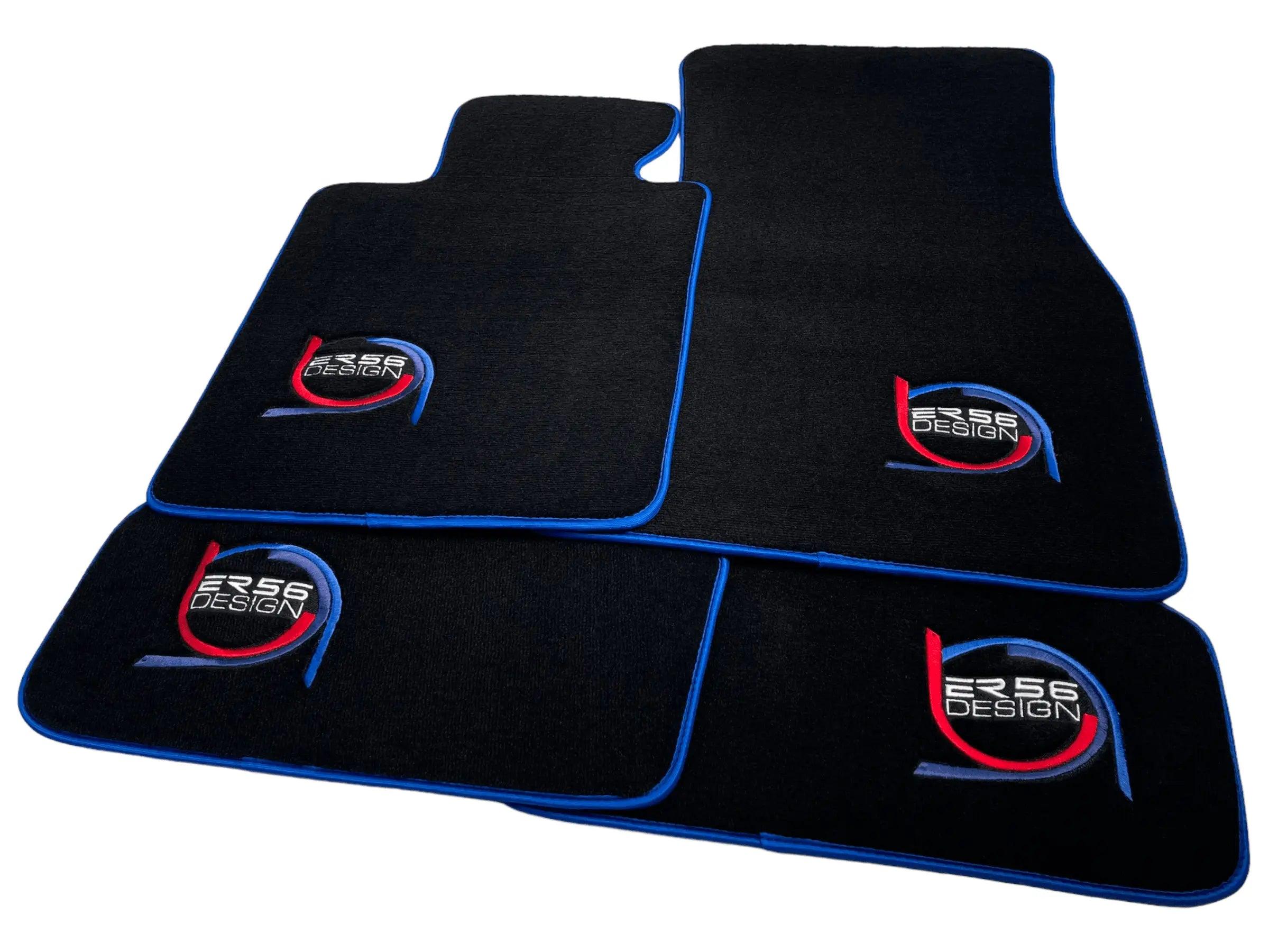 Black Floor Mats For BMW 4 Series G22 Coupe ER56 Design Limited Edition Blue Trim - AutoWin