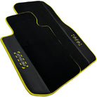 Black Floor Mats For BMW X5 Series E70 | Fighter Jet Edition | Yellow Trim - AutoWin