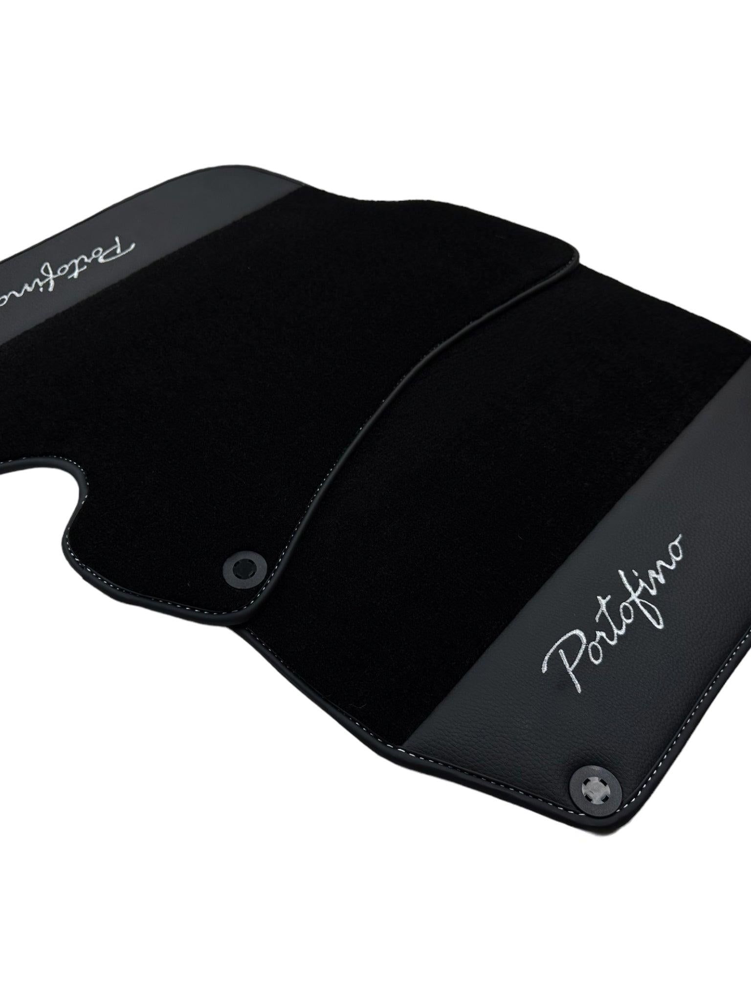 Black Floor Mats For Ferrari Portofino (2018-2023) With Leather