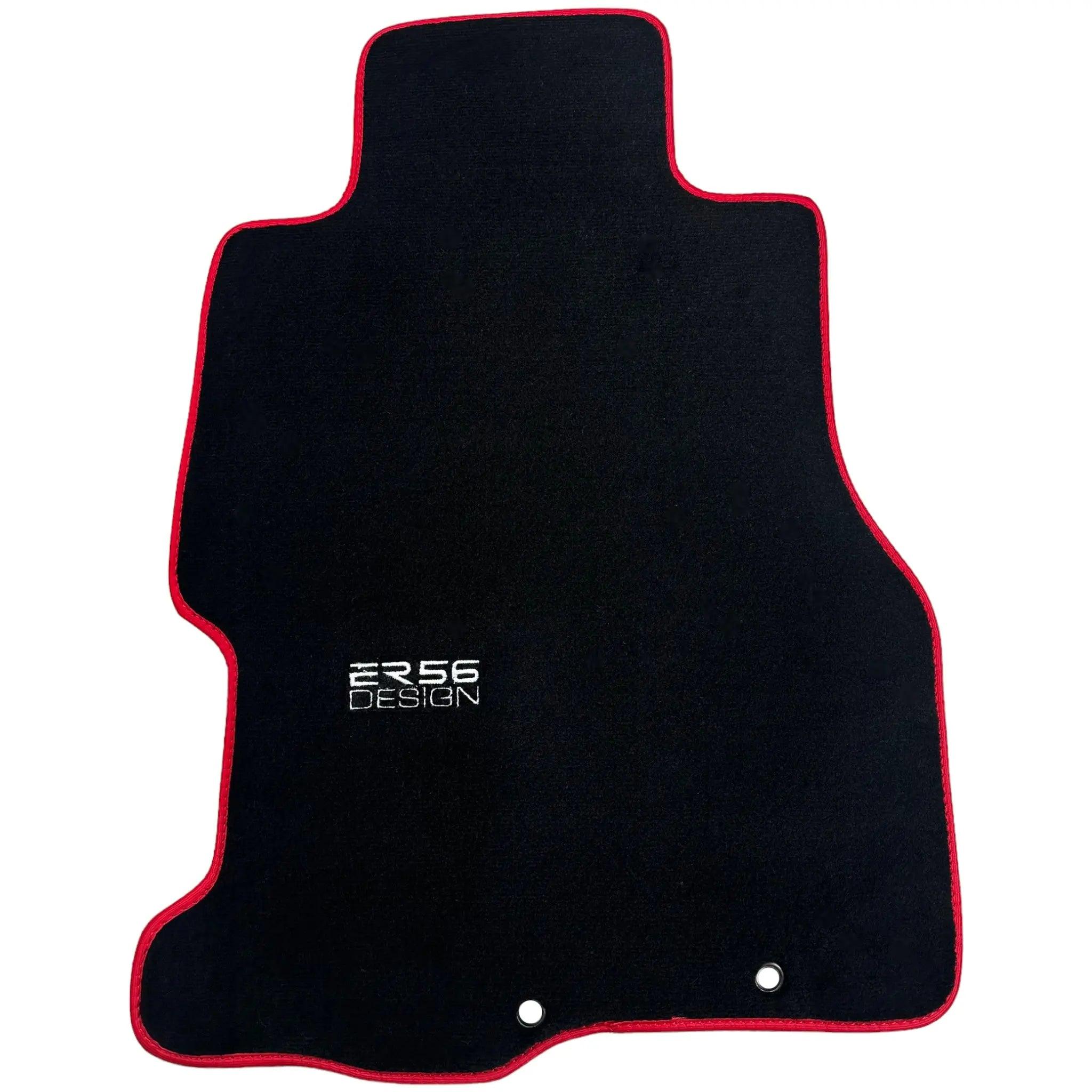 Black Floor Mats For Honda Civic VII (2001-2005) ER56 Design with Red Trim