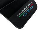 Black Floor Mats for Lamborghini Huracan STO With Black Alcantara Leather