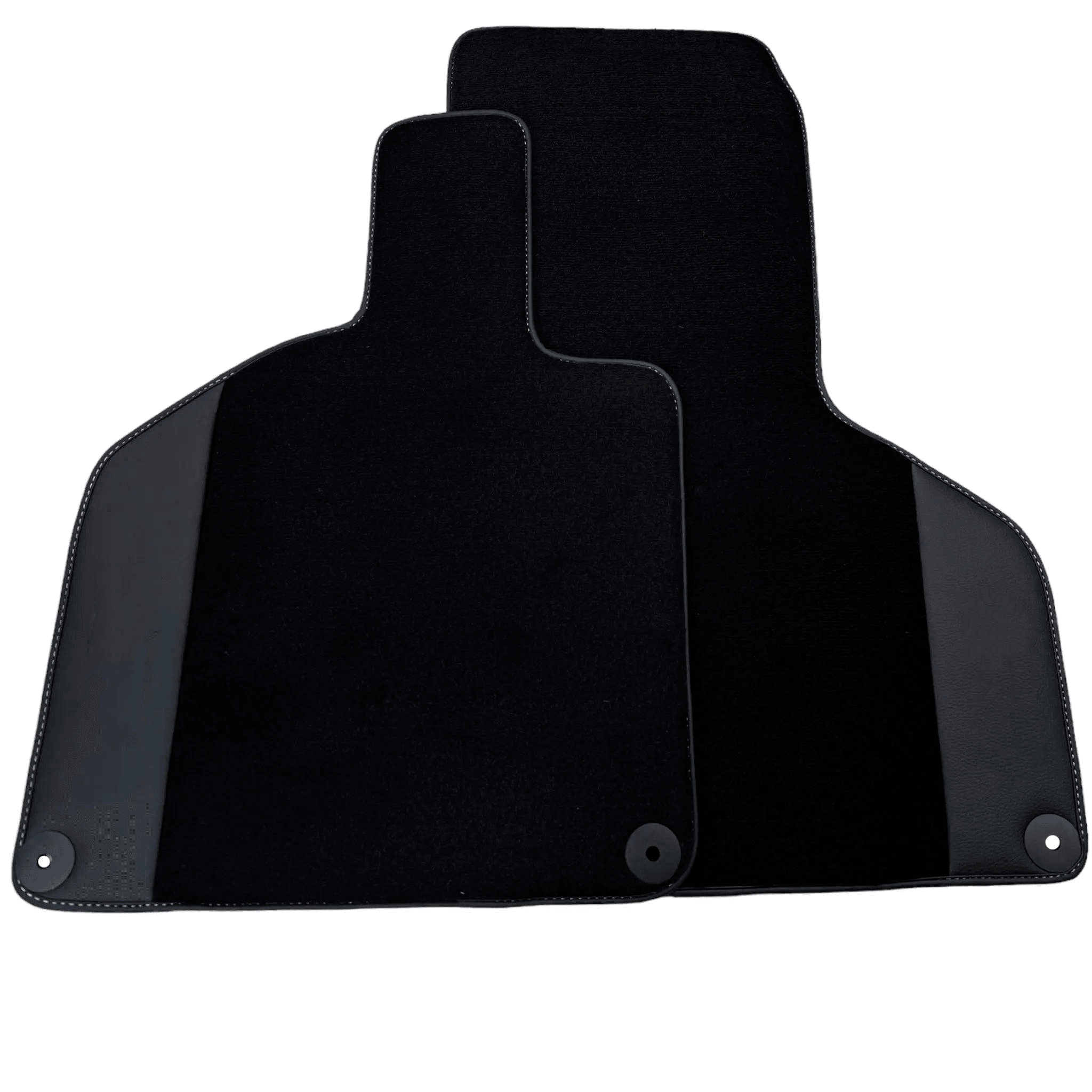 Black Floor Mats with Leather Borders for Lamborghini Huracan (2014-2023)