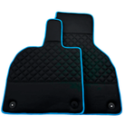 Customizable Black Leather Floor Mats For Lamborghini Aventador with Blue Trim