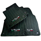 Customizable Leather Floor Mats for Lamborghini Urus with Green Stitching - AutoWin