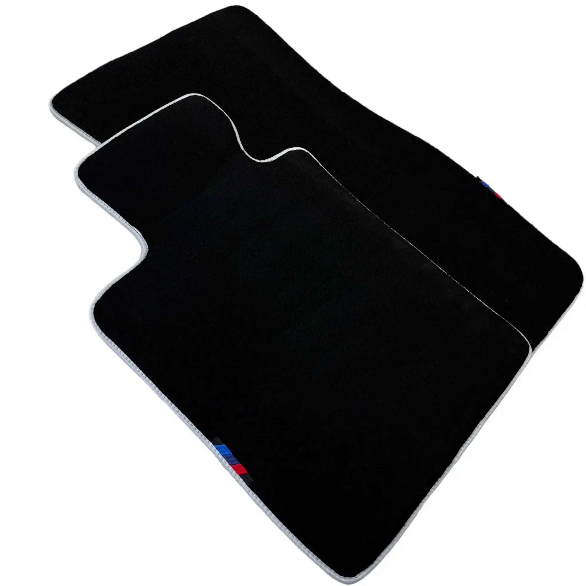 Black Mats For BMW 6 Series E64 Convertible | White Trim - AutoWin