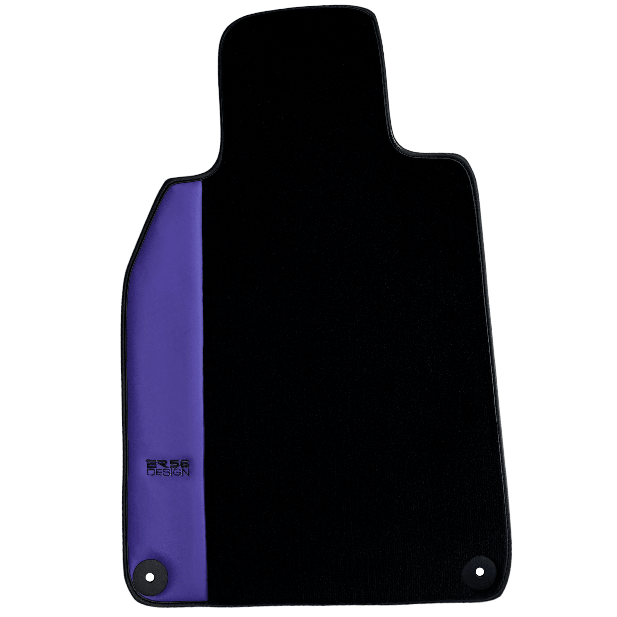 Black Floor Mats for Porsche Panamera (2017-2023) with Purple Leather | ER56 Design - AutoWin