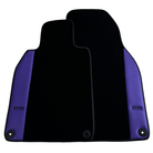 Black Floor Mats for Porsche Panamera (2017-2023) with Purple Leather | ER56 Design - AutoWin