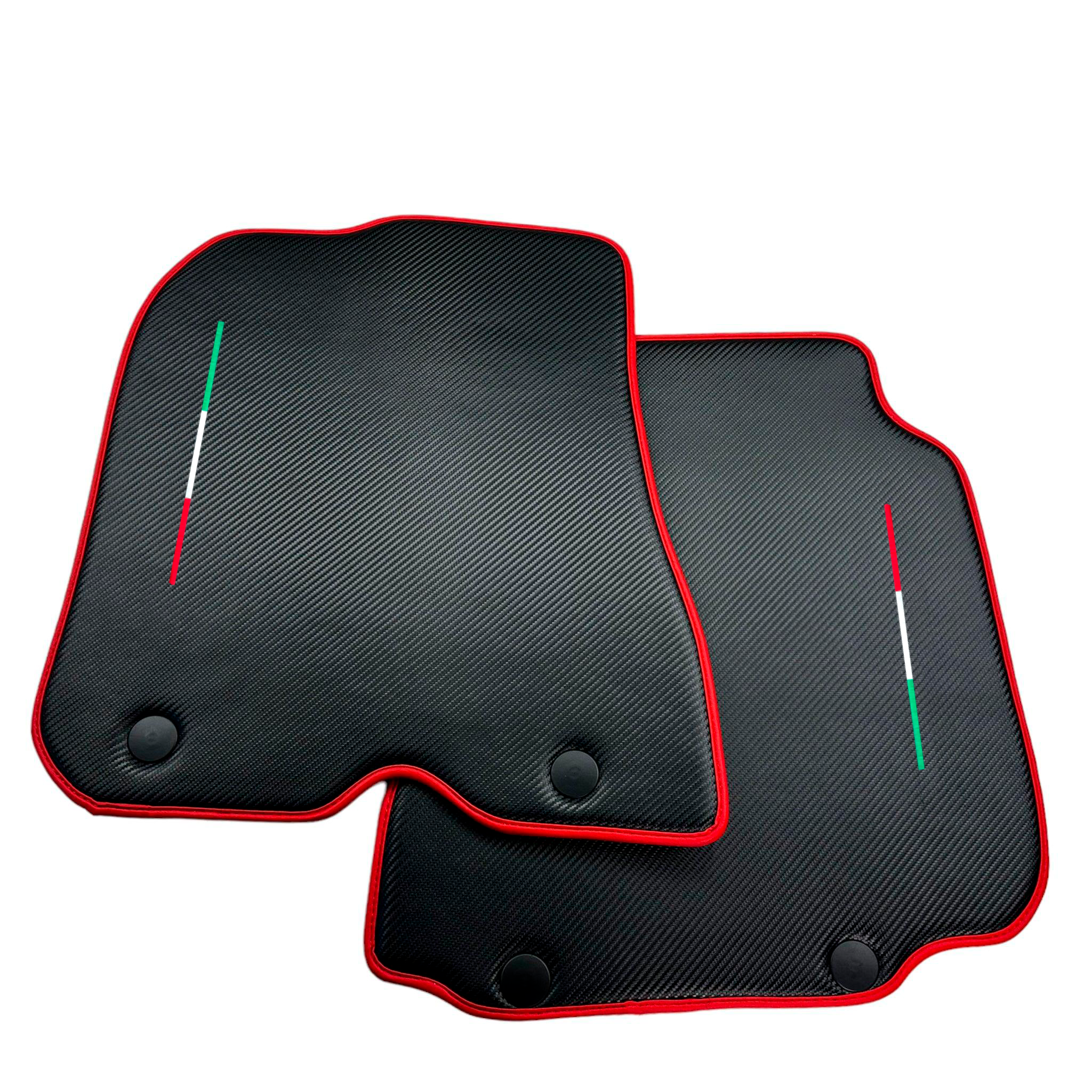 Carbon Fiber Leather Floor Mats for Ferrari 812 GTS (2019-2023) with Italian Flag