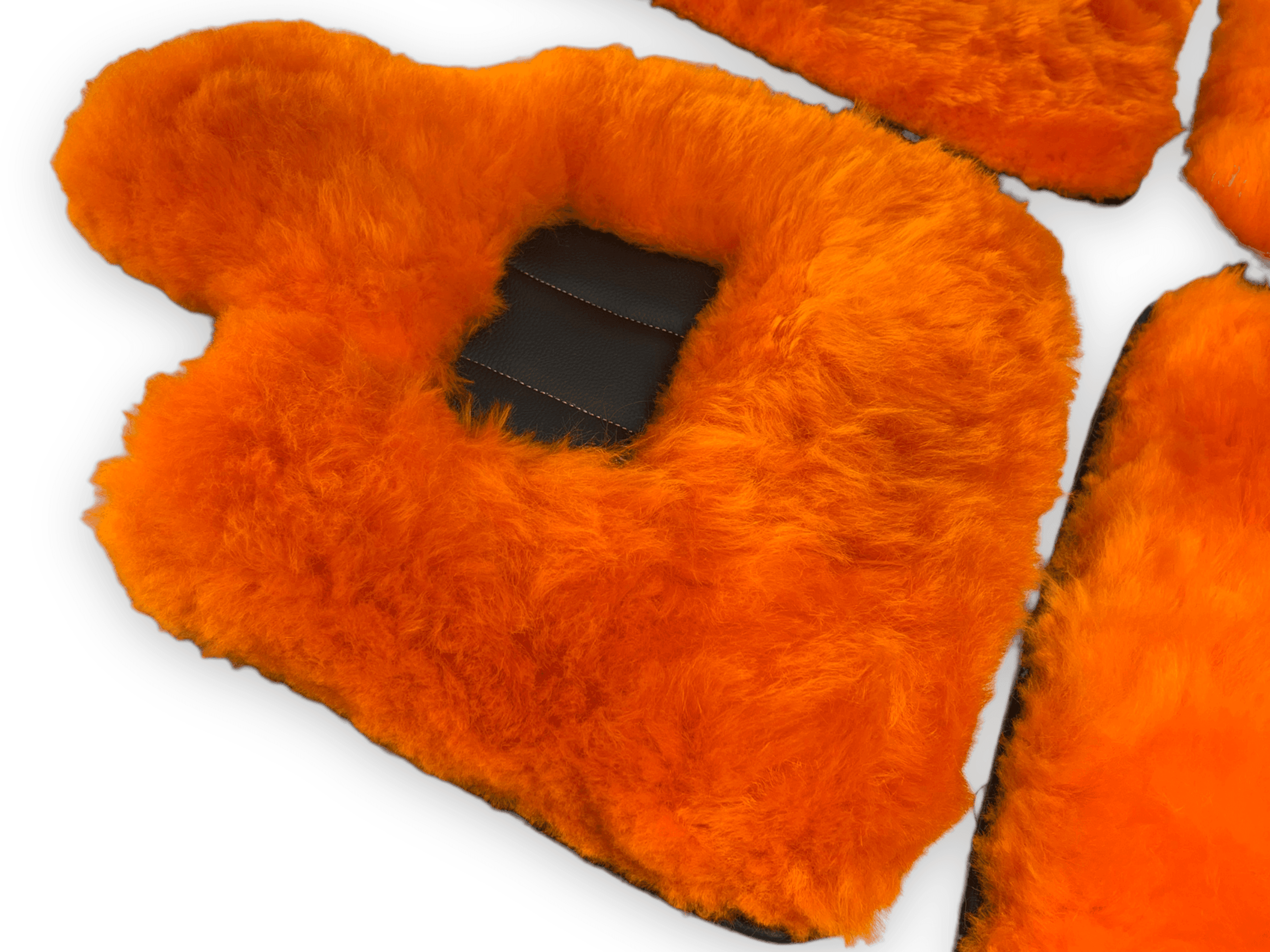 Orange Sheepskin Floor Mats For Rolls Royce Cullinan Rr31 2018-2023 Er56 Design Brand - AutoWin