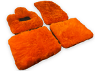 Orange Sheepskin Floor Mats For Rolls Royce Cullinan Rr31 2018-2023 Er56 Design Brand - AutoWin