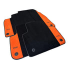 Black Floor Mats for Audi A1 - 5-door Citycarver (2019-2024) Orange Alcantara | ER56 Design