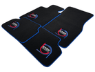 Black Floor Mats For BMW 1 Series F21 3-door Hatchback ER56 Design Limited Edition Blue Trim - AutoWin